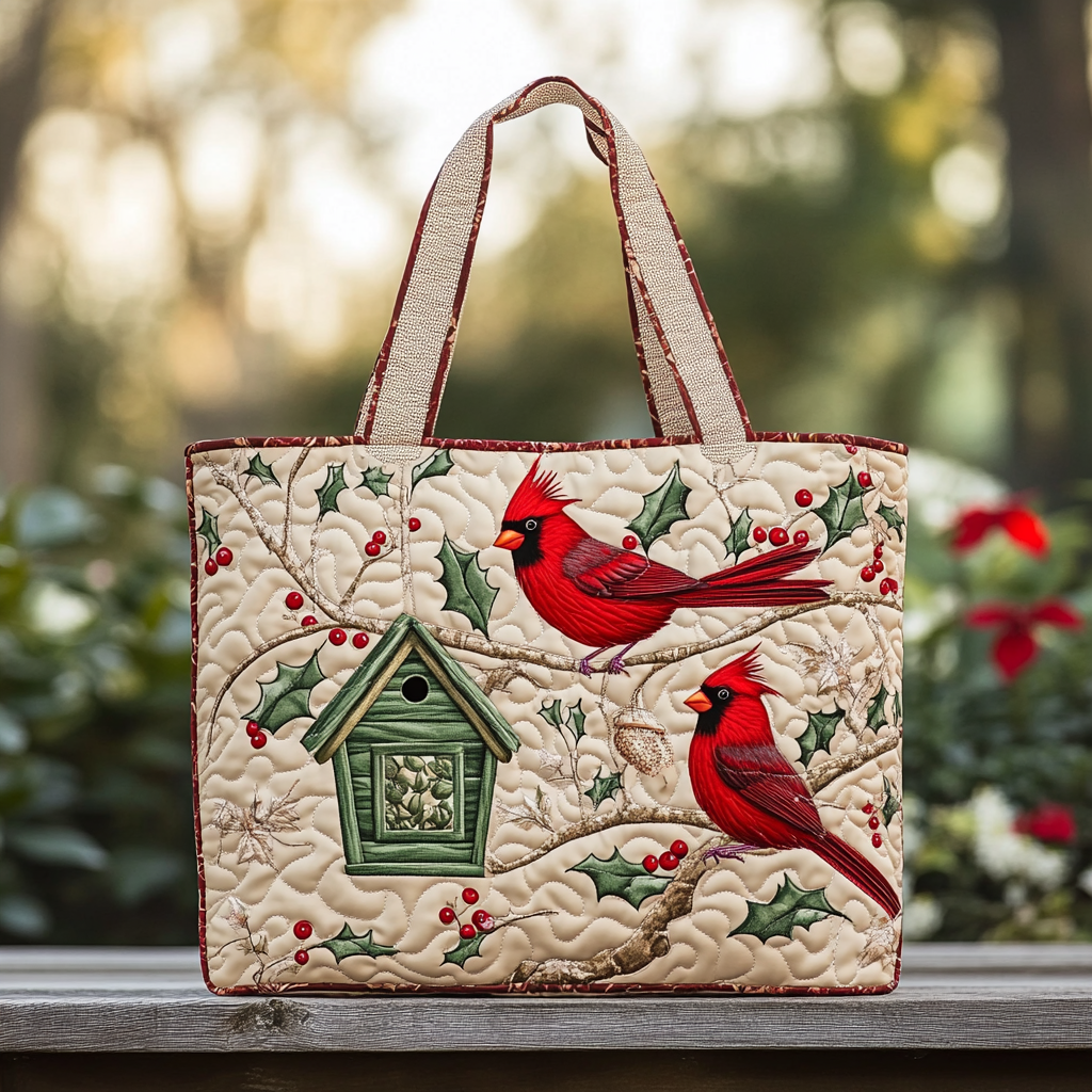 Red Cardinal Quilted Tote Bag The Best Shoulder Bags Best Mothers Day Gifts