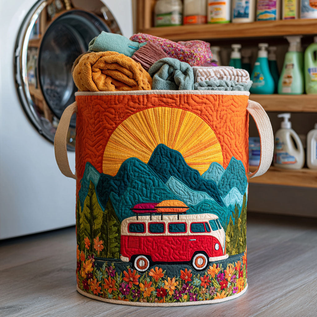 Red Journey Quilted Laundry Basket Clothes Hamper Gifts For Father In Law