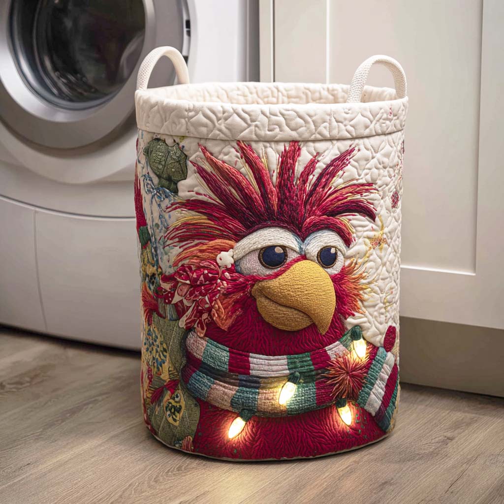 Red Plume Quilted Laundry Basket Unique Cool Laundry Basket Cardinal Gifts For Mom