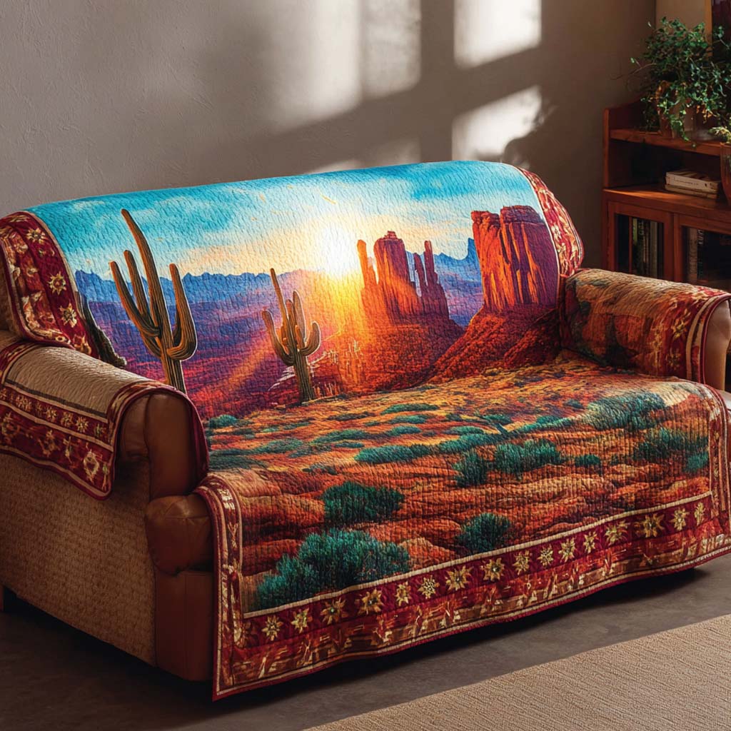 Red Rock Canyon Quilted Sofa Cover Best Sofa Slipcovers Native American Gift Items