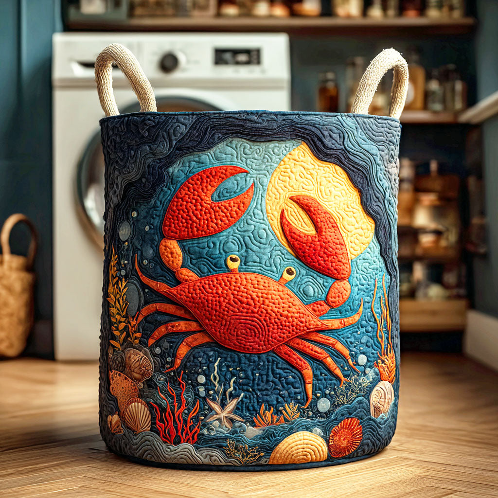Red Shore Crab Quilted Laundry Basket Home Decor Useful Gifts For Mom