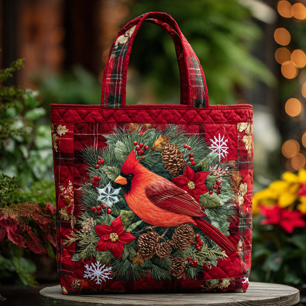 Red Songbird Quilted Tote Bag Most Popular Shoulder Bags Christmas Ideas For Wife