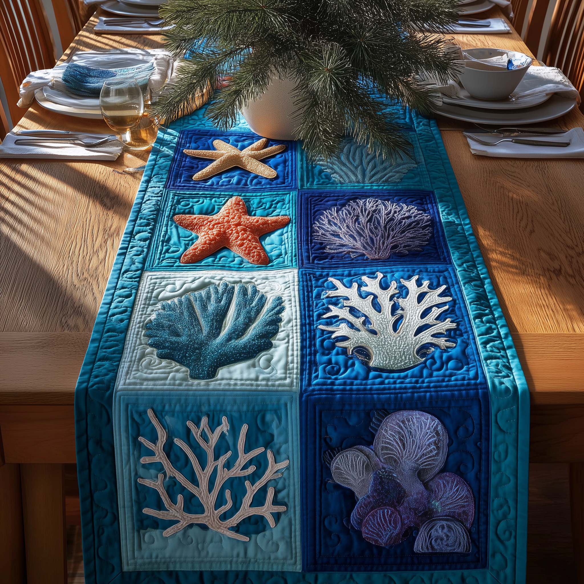 Reef Elegance Quilted Table Runner Dining Room Table Decor Ideas Good Gifts For Dads