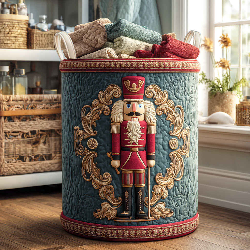 Regal Nutcracker Quilted Laundry Basket Clothes Basket Storage Christmas Present For Daughter In Law