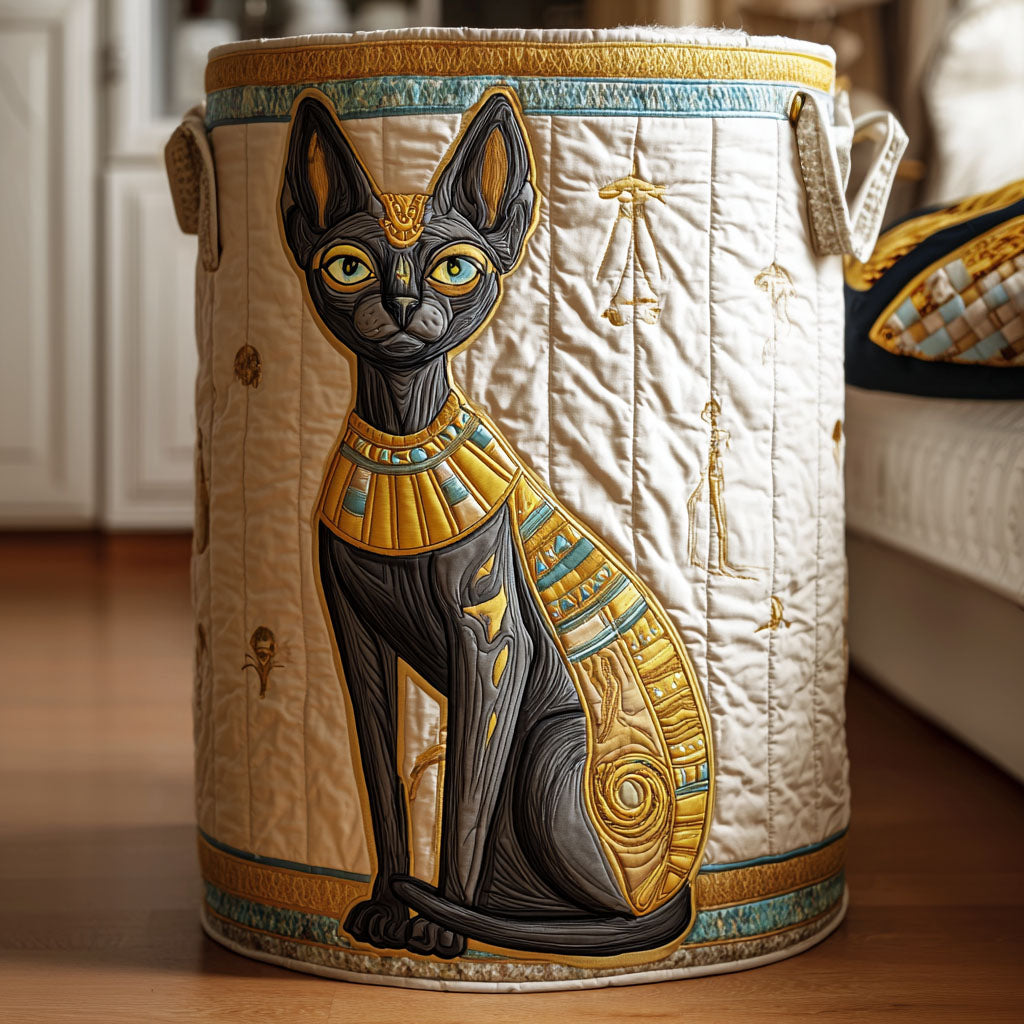 Regal Sphynx Quilted Laundry Basket Home Decor Cat Gifts For Him Her