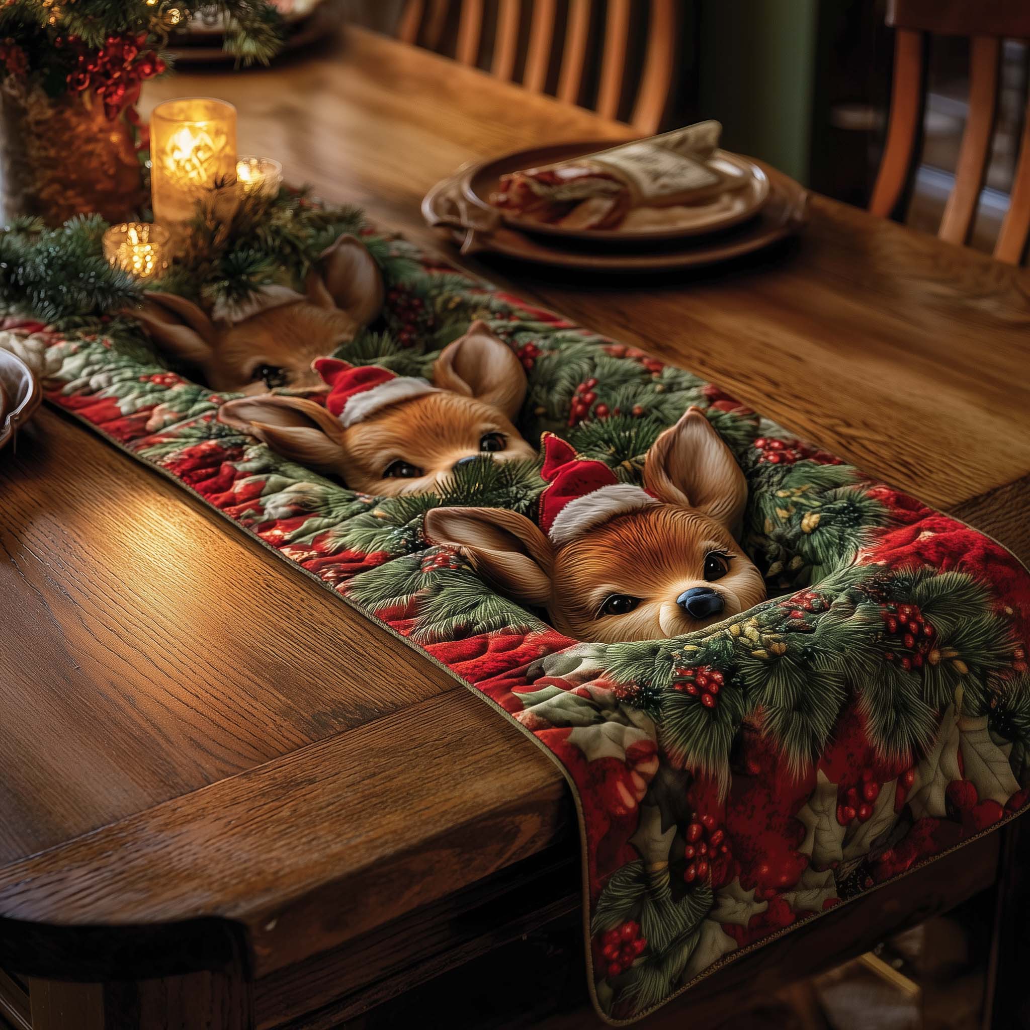 Reindeer Quilted Table Runner Christmas Themed Table Runner Awesome Christmas Gifts 2027