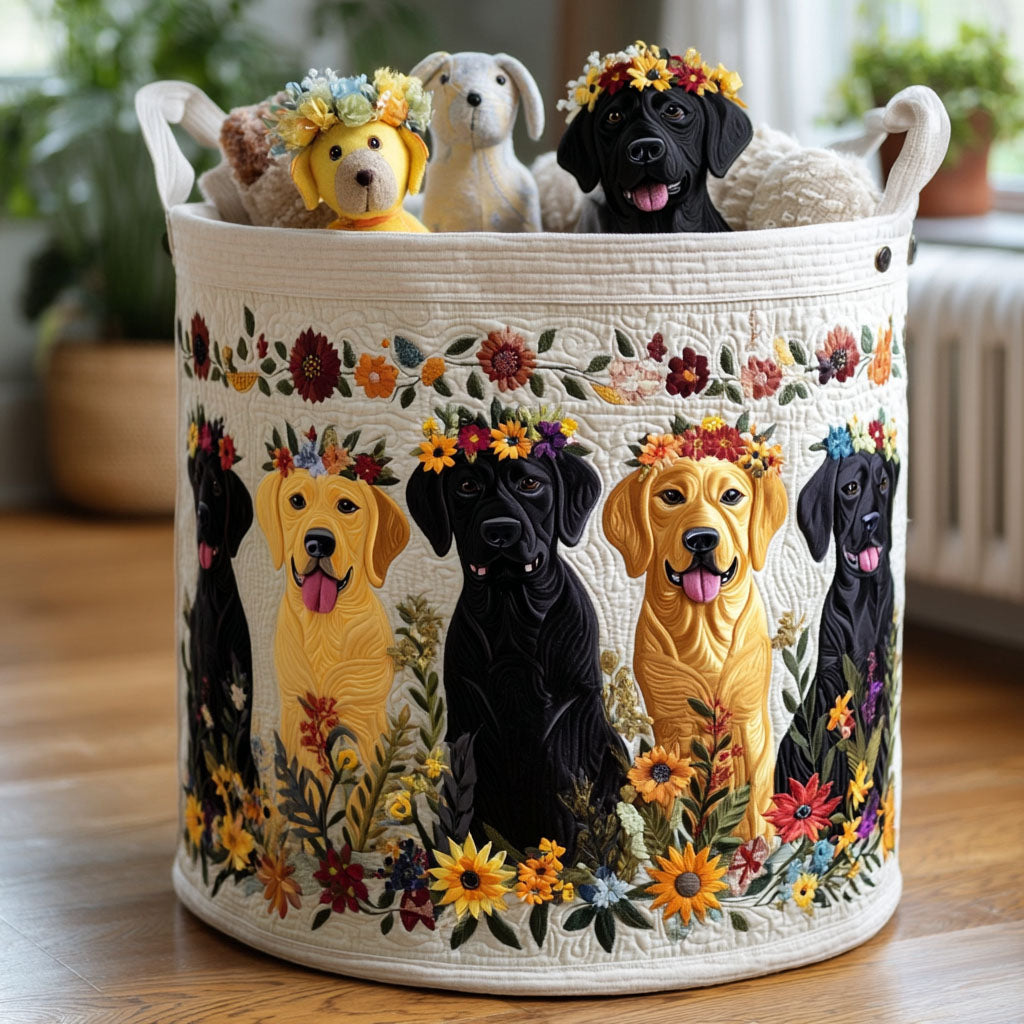 Retriever Cheer Quilted Laundry Basket Unique Laundry Hamper Ideas Labrador Presents