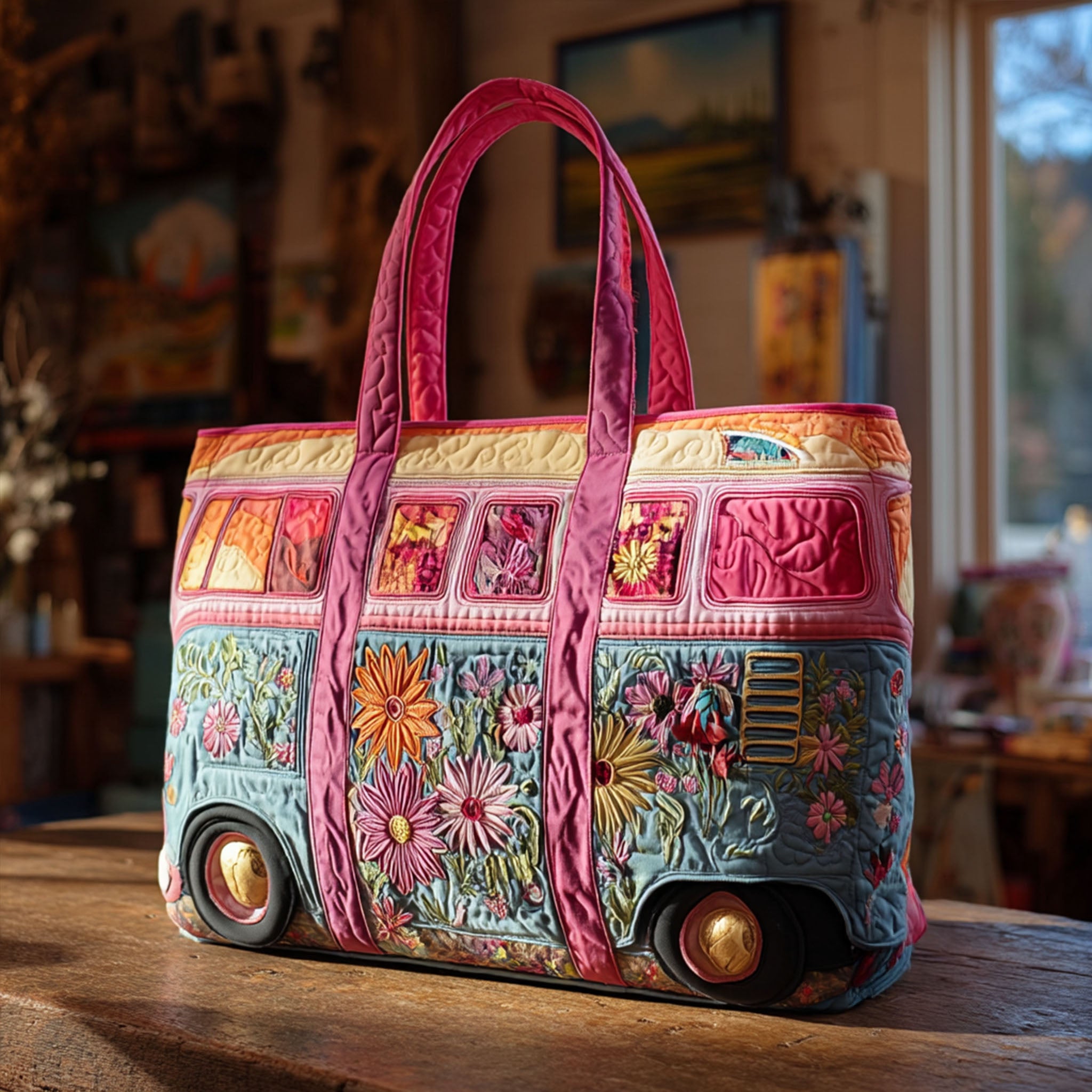 Retro Breeze Quilted Tote Bag Best Shoulder Handbags Unique Gifts For Mom