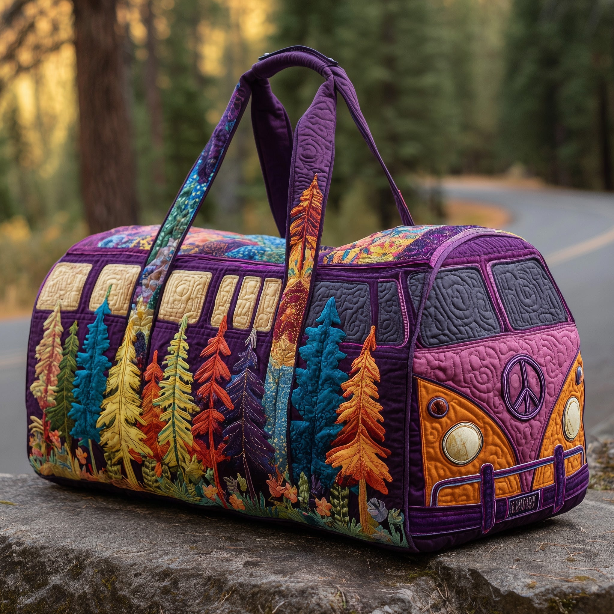 Retro Camper Quilted Duffle Bag Womens Weekend Travel Bag Best Mum Gifts