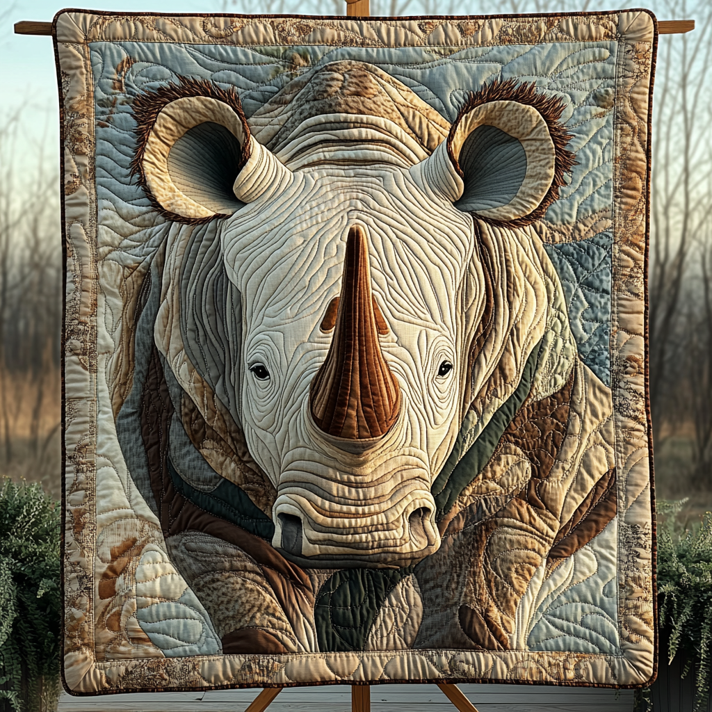 Rhino Journey Quilted Blanket Bedspreads Special Gifts For Dad From Son