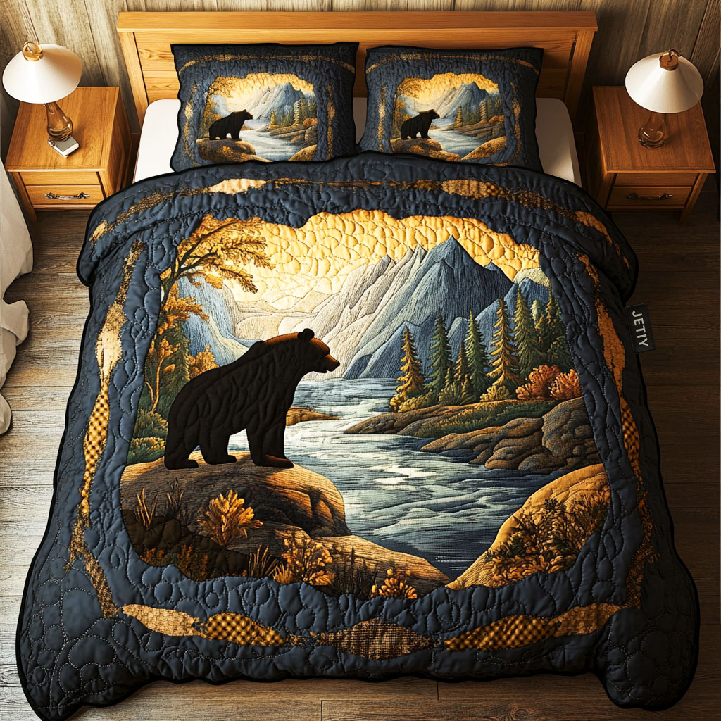 River Bear Serenity Quilted Bedding Set Best Bedsheets Luxury Mother's Day Gifts