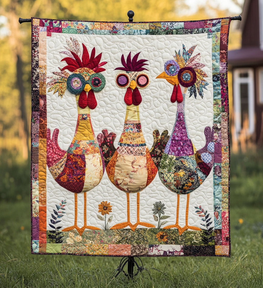 Rooster Garden Charm Quilted Blanket Best King Bed Sheets Gift Ideas For Chicken Lovers