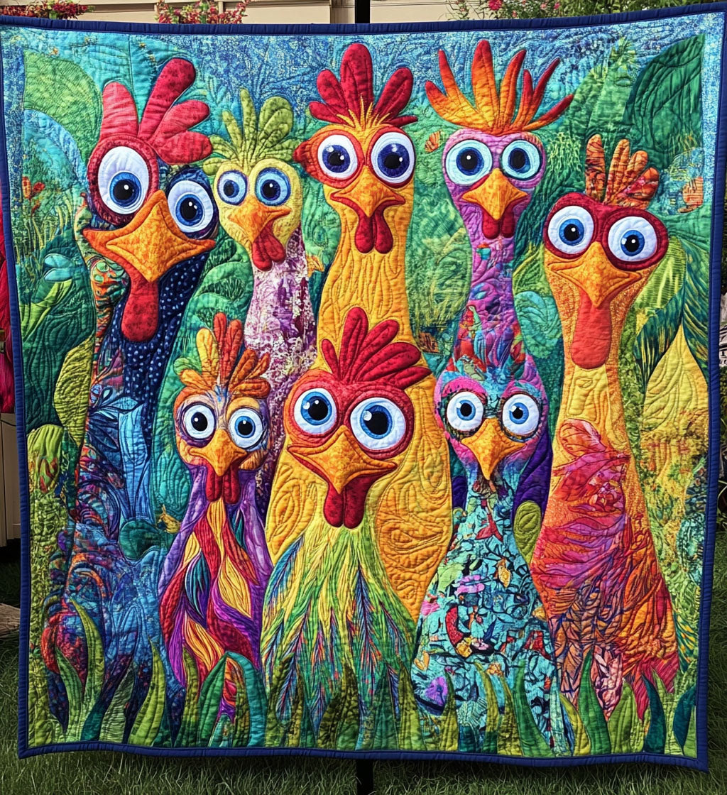 Rooster Rumble Quilted Blanket Comforter Sets Great Chicken Lover Gifts
