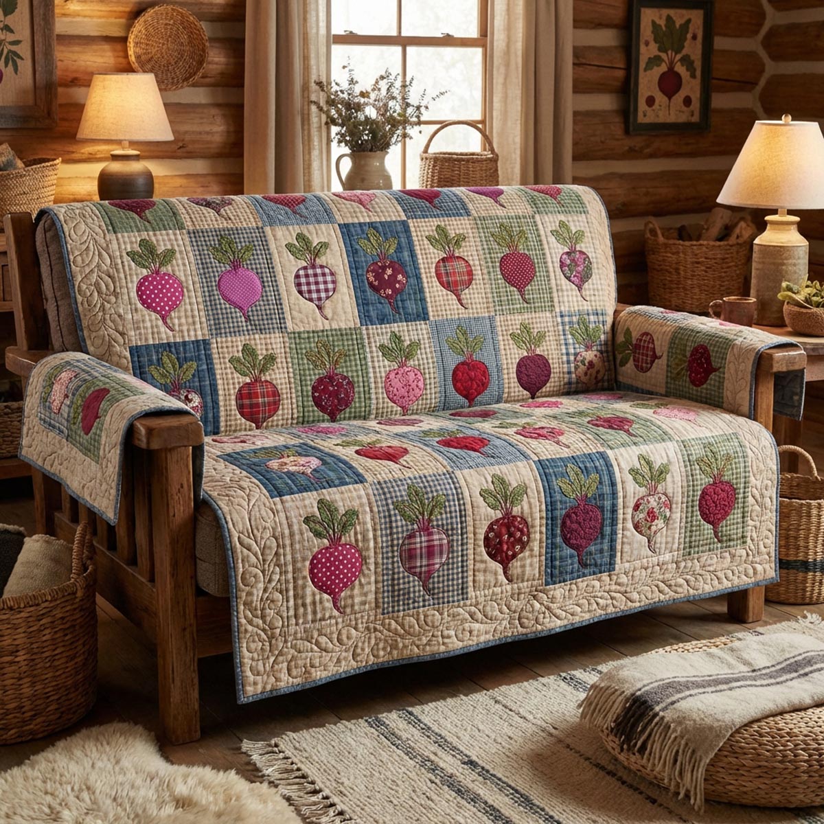 Root Harvest Quilted Sofa Cover Couch Covers For Couches Gifts For Beekeepers