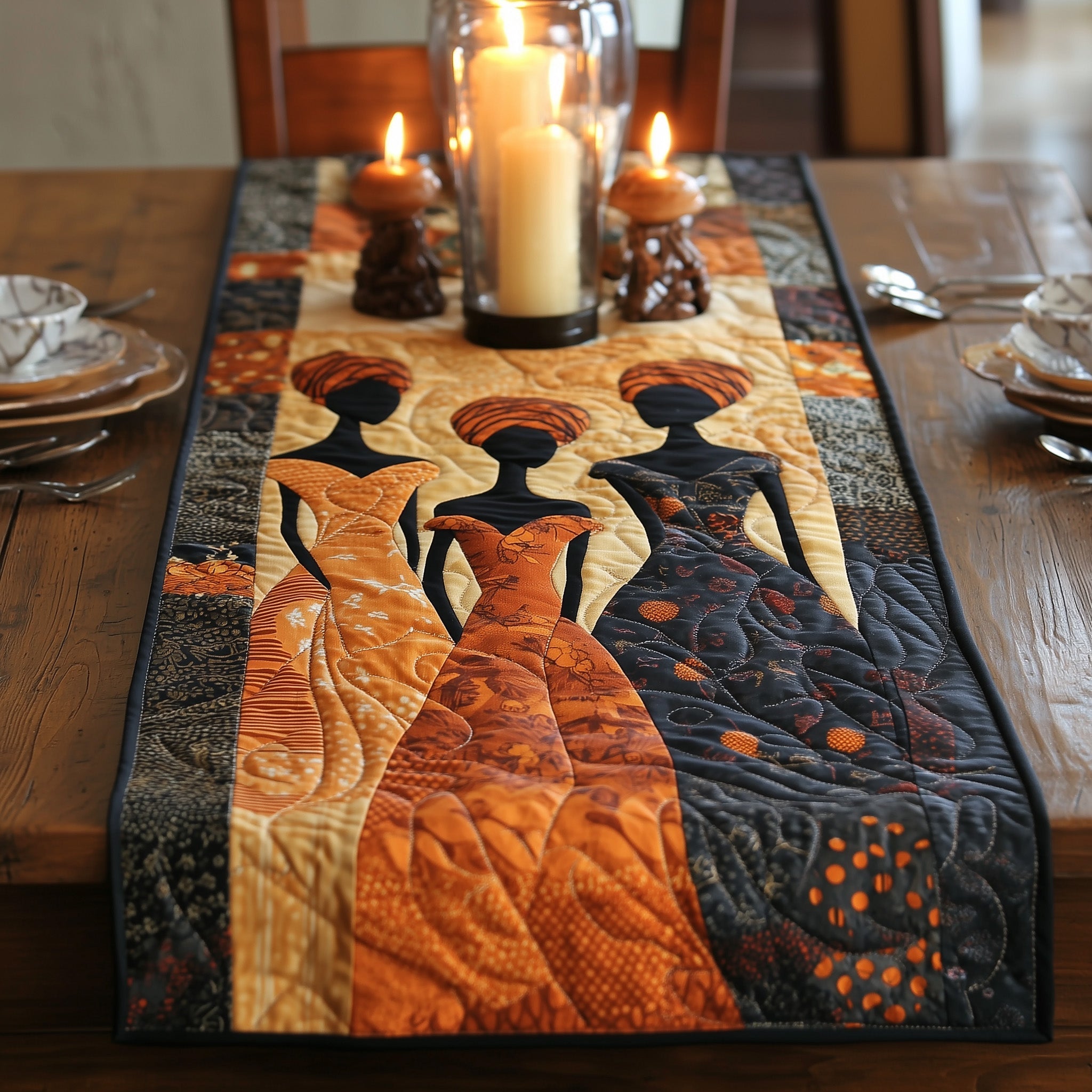 Rooted Queens Quilted Table Runner Kitchen Table Decor African American Gifts For Women