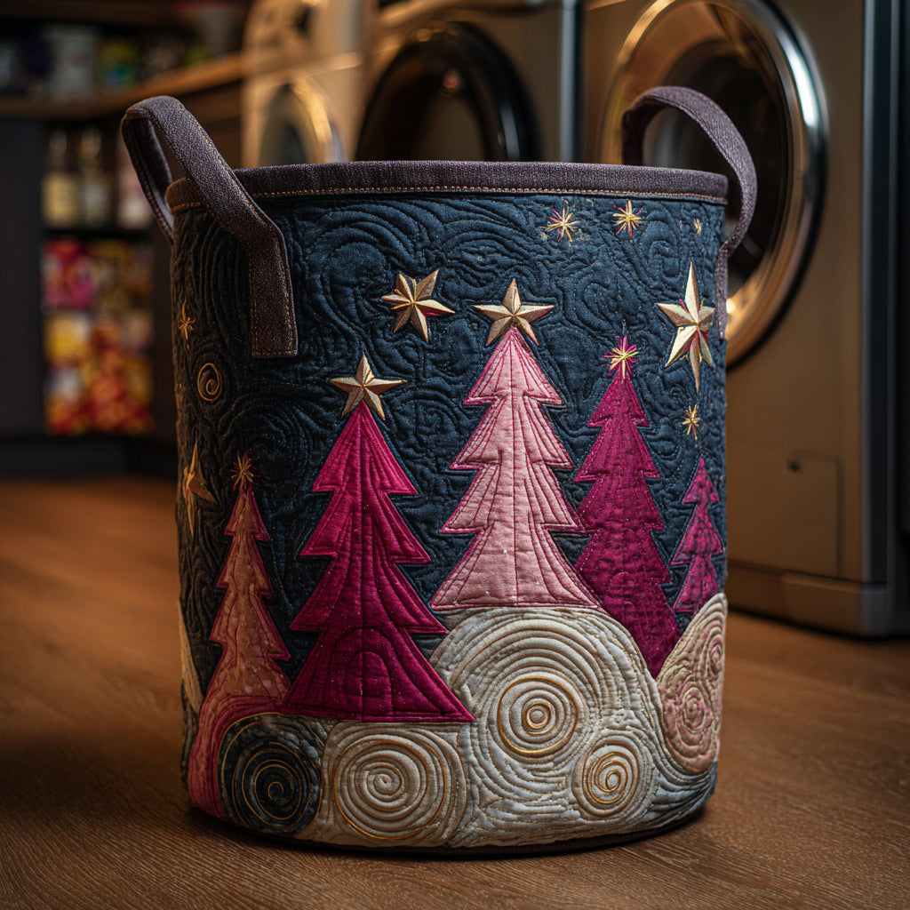 Rose Christmas Tree Quilted Laundry Basket Best Clothes Basket Best Christmas Gift Ideas