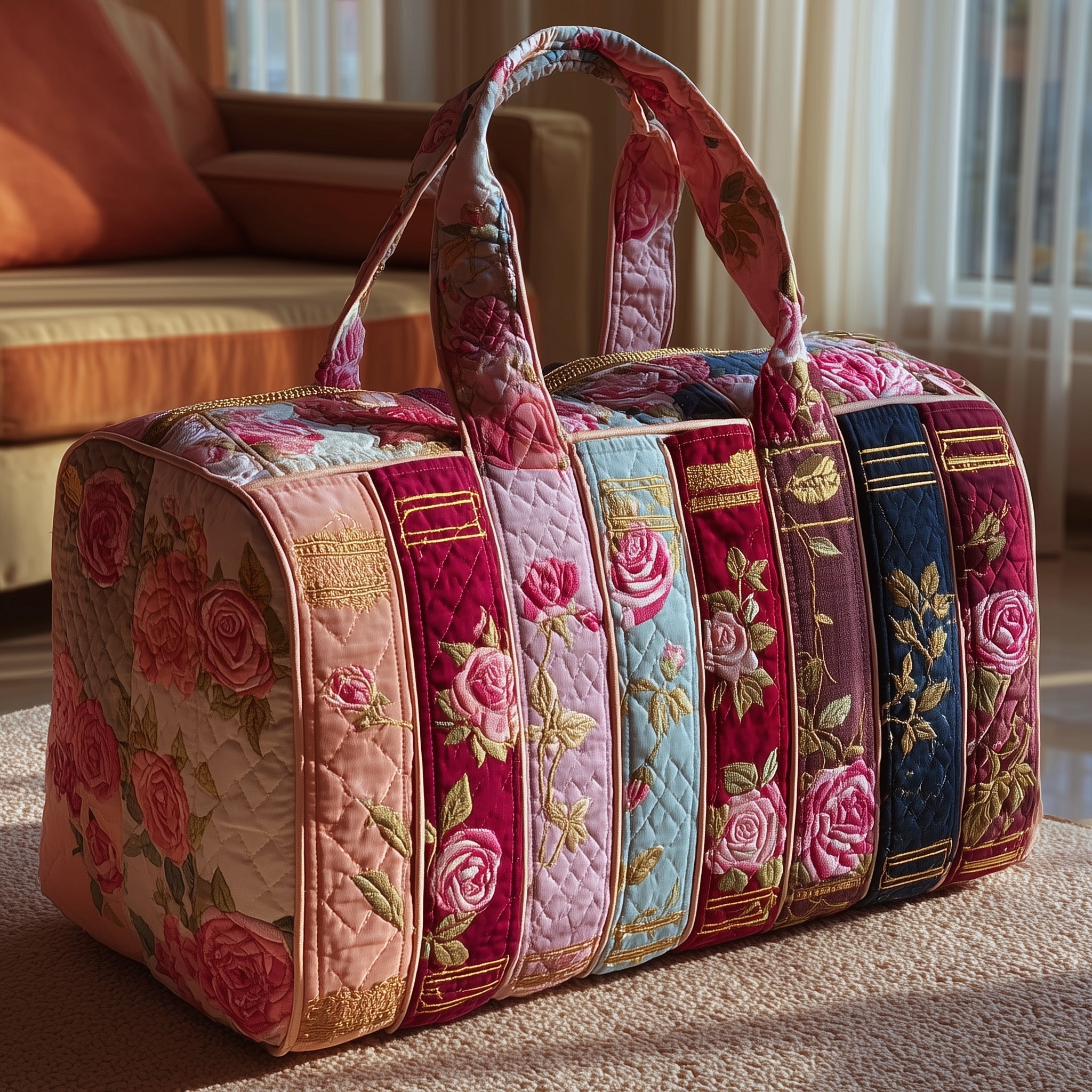 Rosie Library Quilted Duffle Bag Travel Duffel Bags Best Present For Your Mom