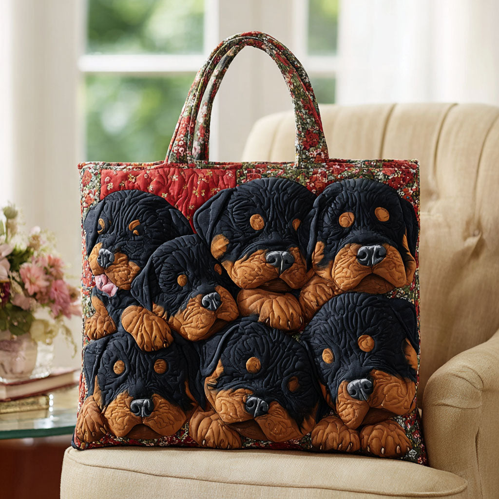 Rottie Pride Quilted Tote Bag Cool Tote Bags For Women Mothers Day Present Ideas