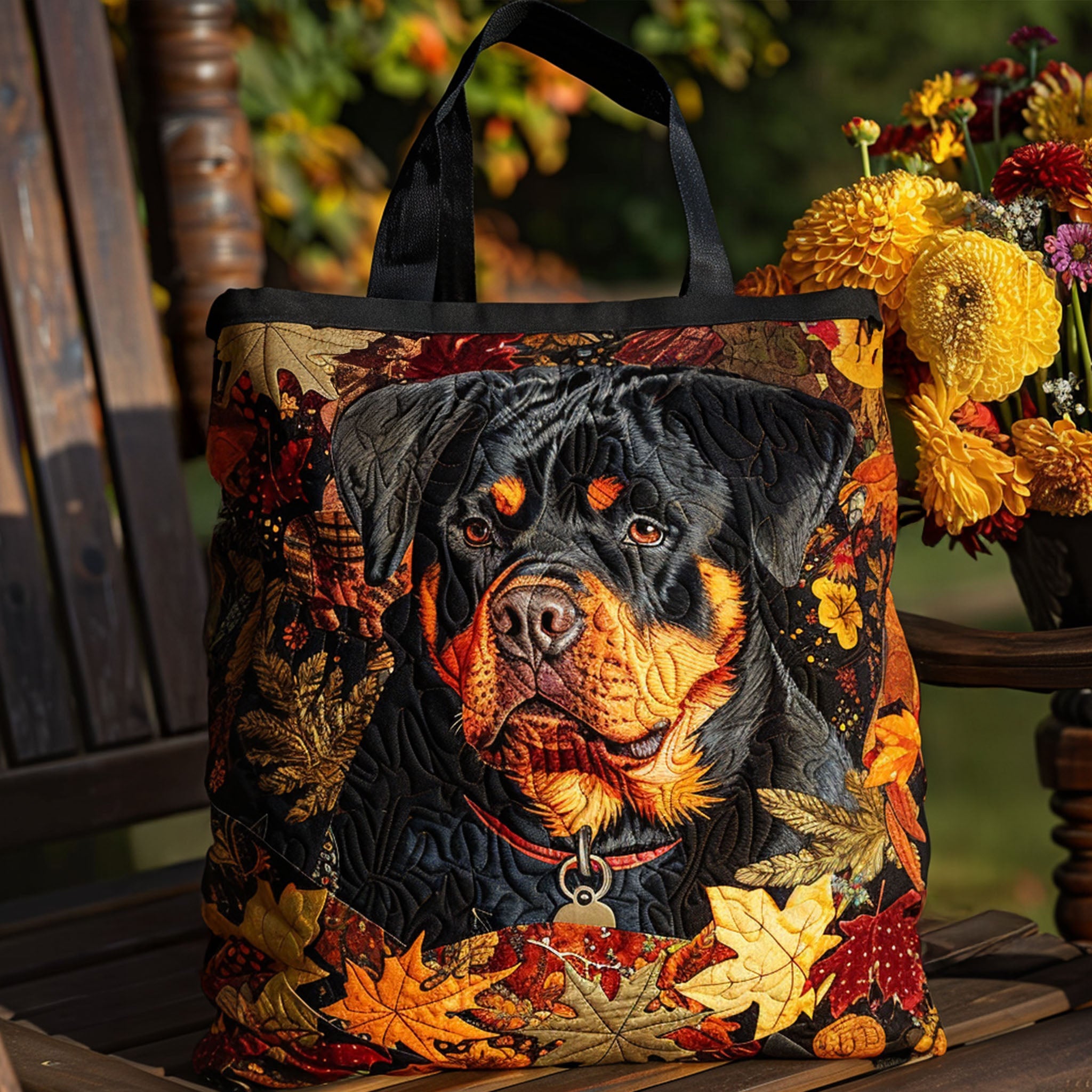Rottweiler Pride Quilted Tote Bag Popular Womens Tote Bags Good Mother's Day Gifts For Mom