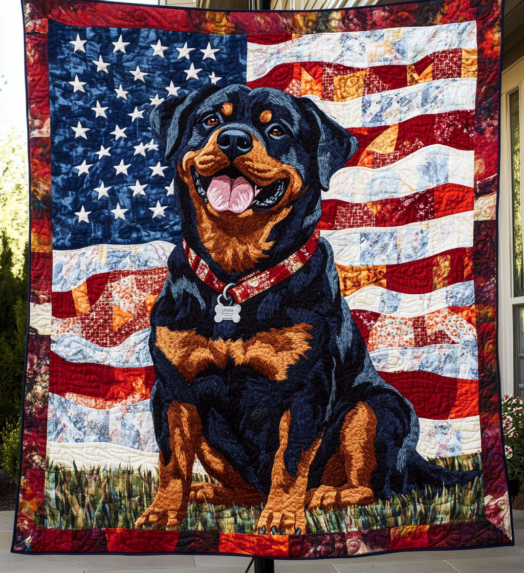Rottweiler Prowess Quilted Blanket Bed Room Decoration Gift For Dog Lover Woman