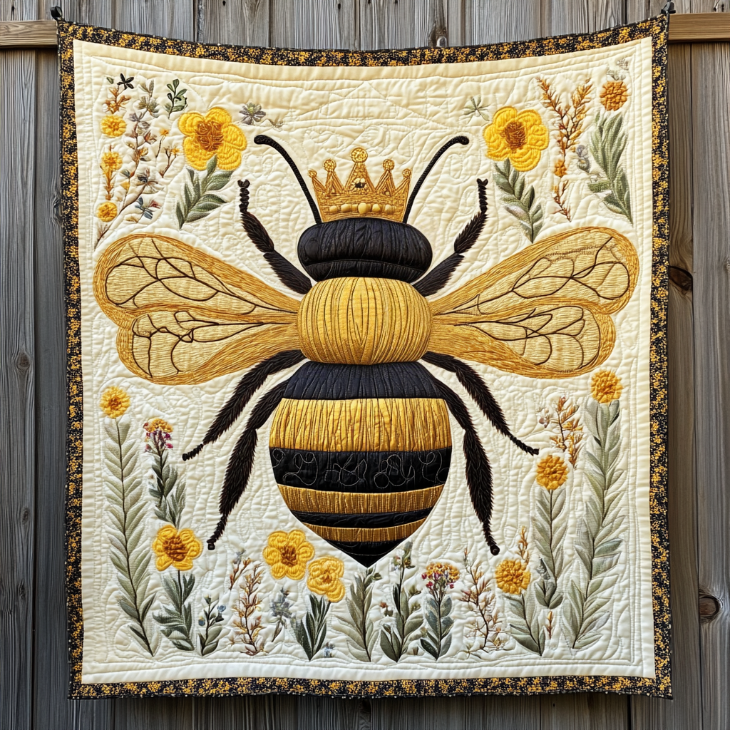 Royal Bee Quilted Blanket Bed Decor Ideas Bee Themed Gifts For Him