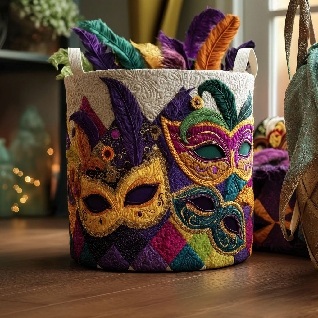 Royal Masquerade Quilted Laundry Basket Laundry Hamper Mardi Gras King And Queen Gifts