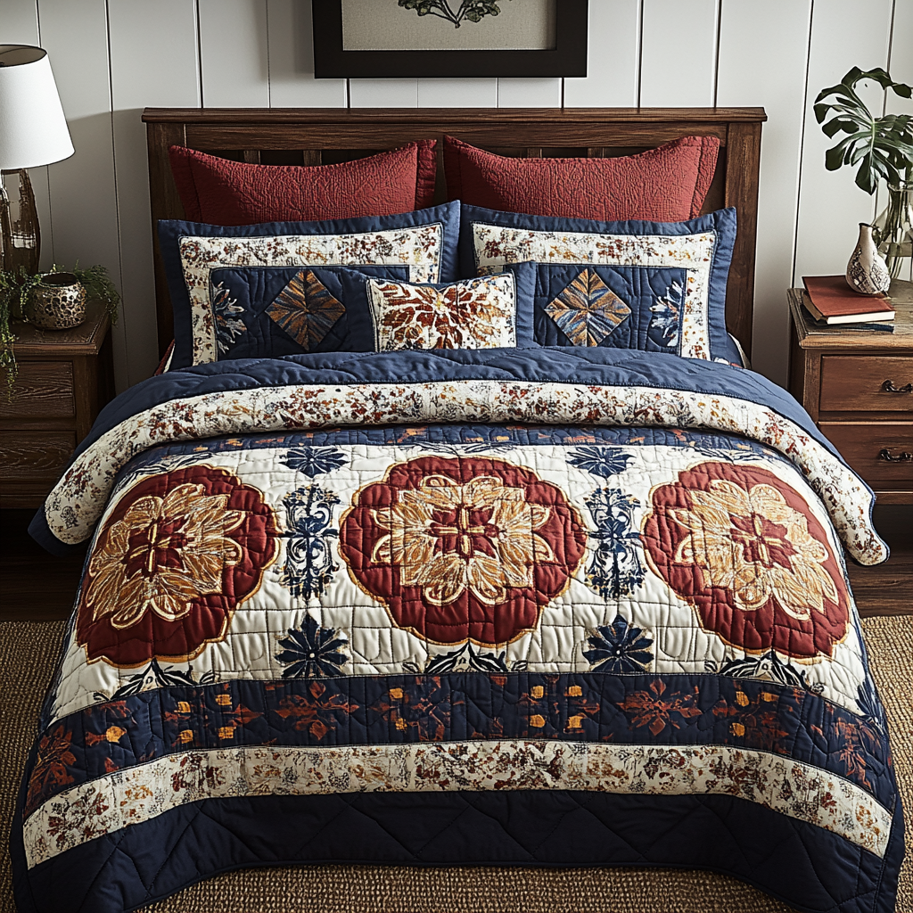 Royal Medallion Quilt Quilted Bedding Set Unusual Bed Sheets Meaningful Gifts For Mom