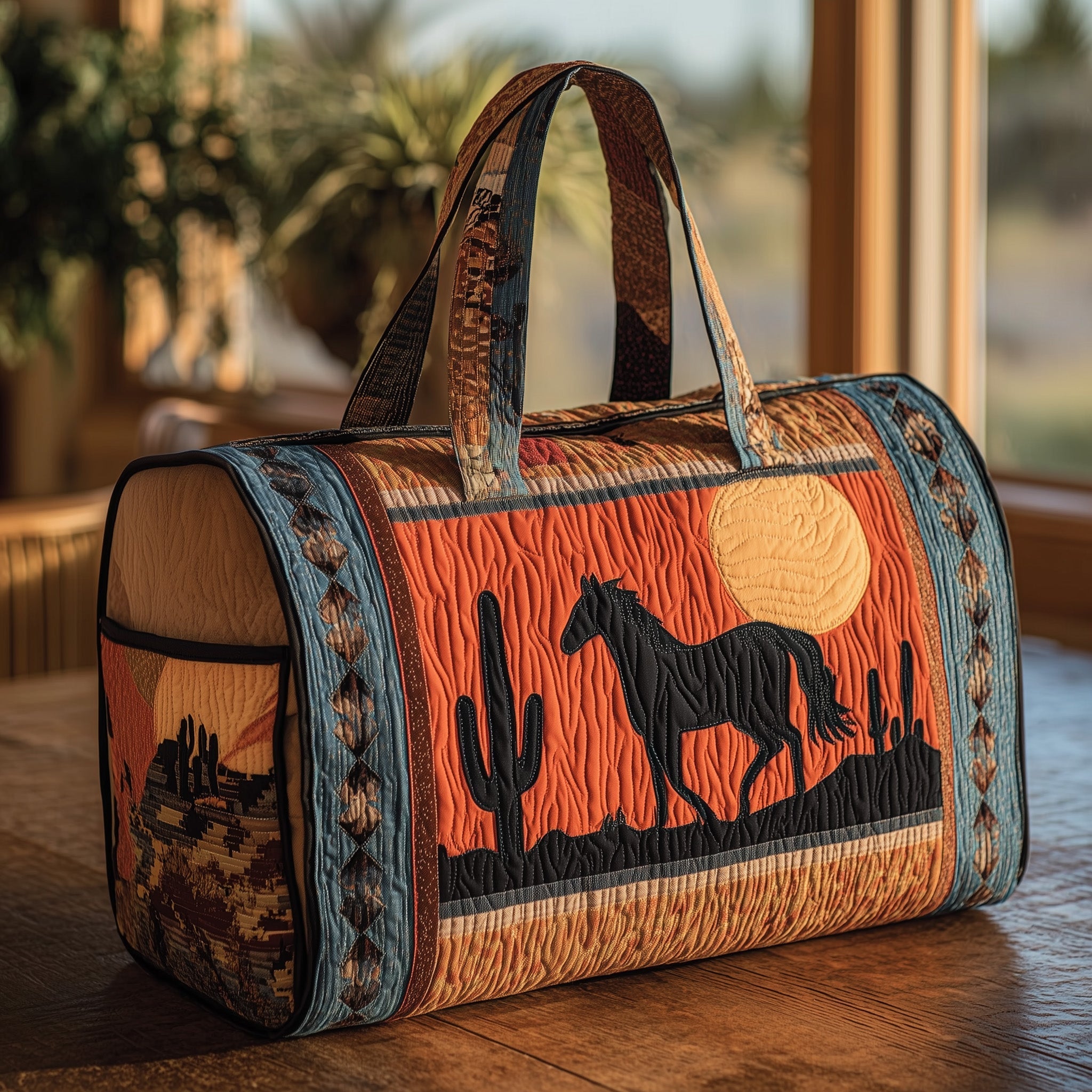 Running Horse Tapestry Quilted Duffle Bag Cool Weekend Bags Gift Ideas For Moms Birthday
