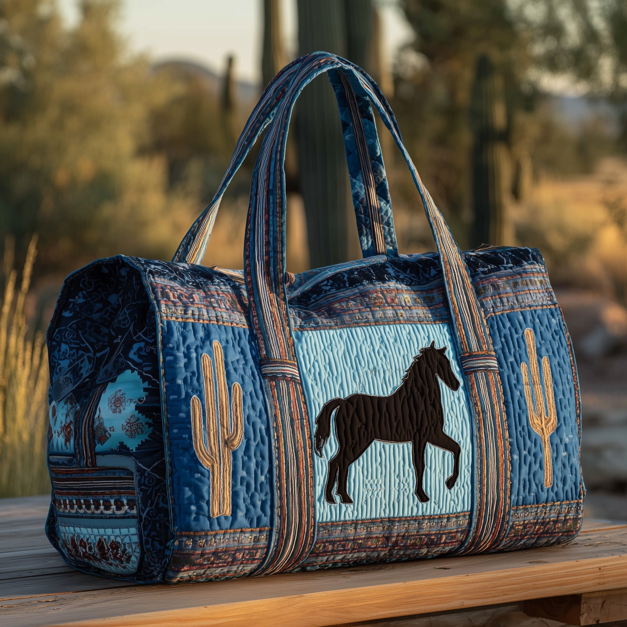 Running Horse Tapestry Quilted Duffle Bag Duffel Travel Bag Great Mothers Day Ideas