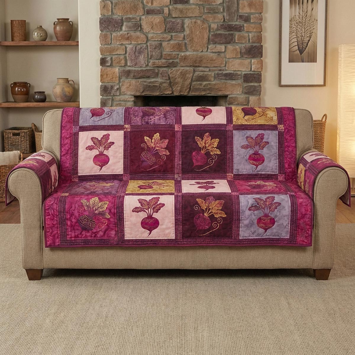 Rustic Beets Quilted Sofa Cover Best Sofa Covers Honey Themed Gifts