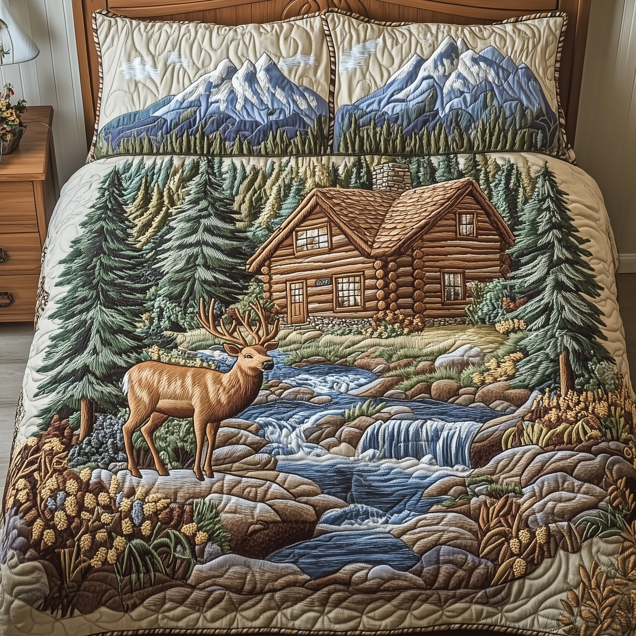 Rustic Cabin Quilted Bedding Set Best King Bedding Sets Top Father's Day Gifts