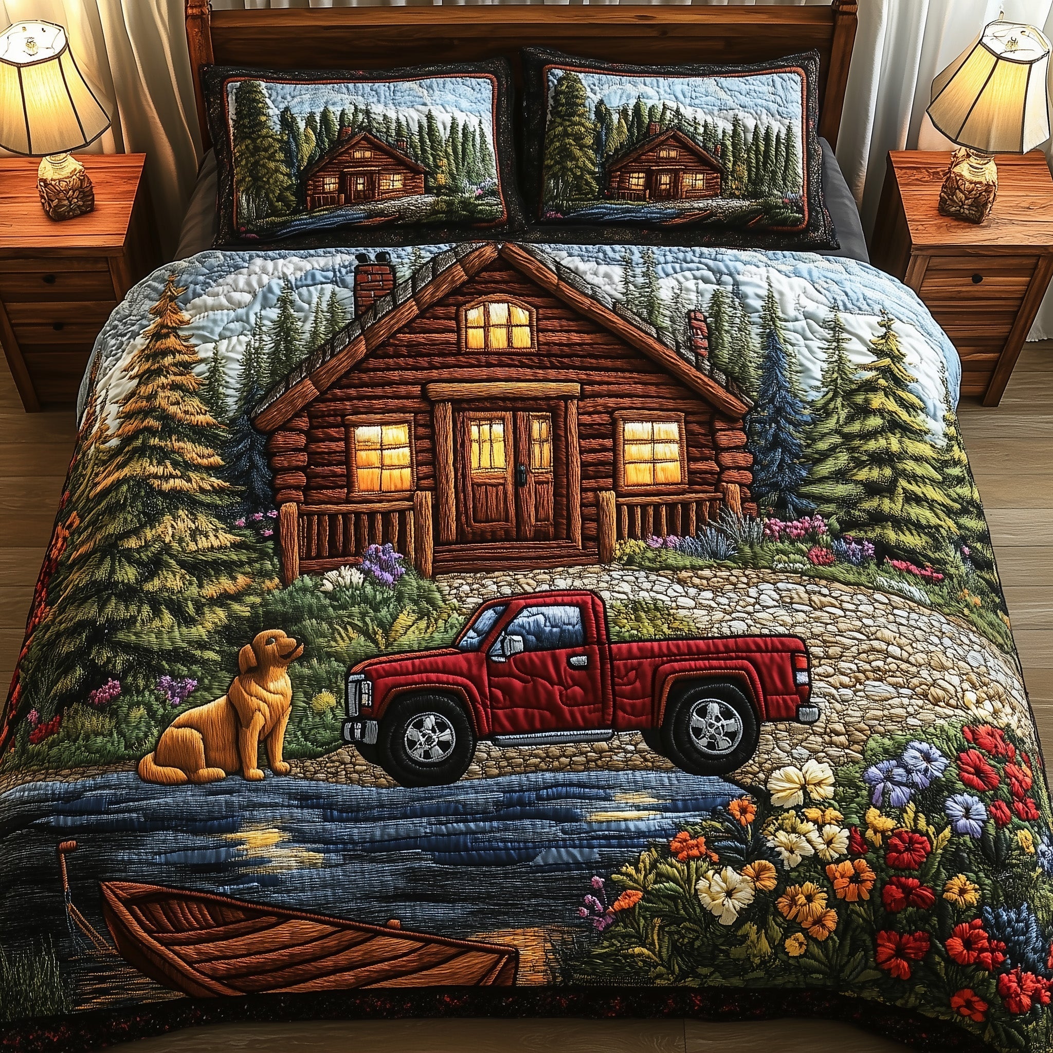 Rustic Cabin Quilted Bedding Set Unusual Bed Sheets Awesome Father's Day Gifts