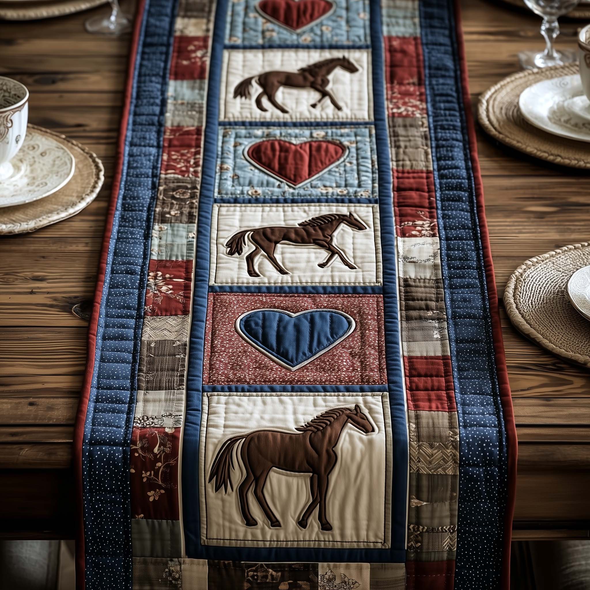 Rustic Gallop Quilted Table Runner Country Table Runners Birthday Present Ideas For Horse Lover