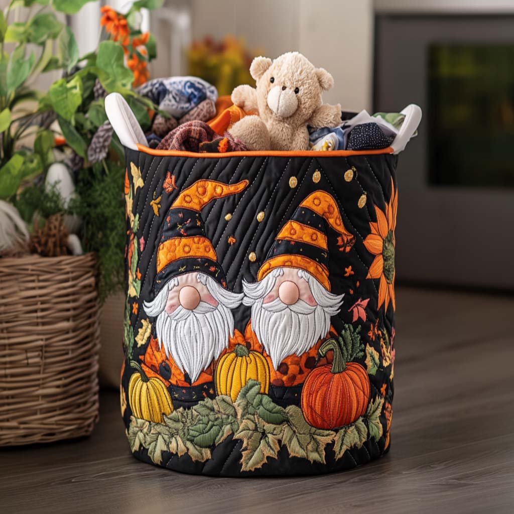 Rustic Gnome Mood Quilted Laundry Basket Coolest Laundry Baskets Mother's Day Gifts For Coworkers