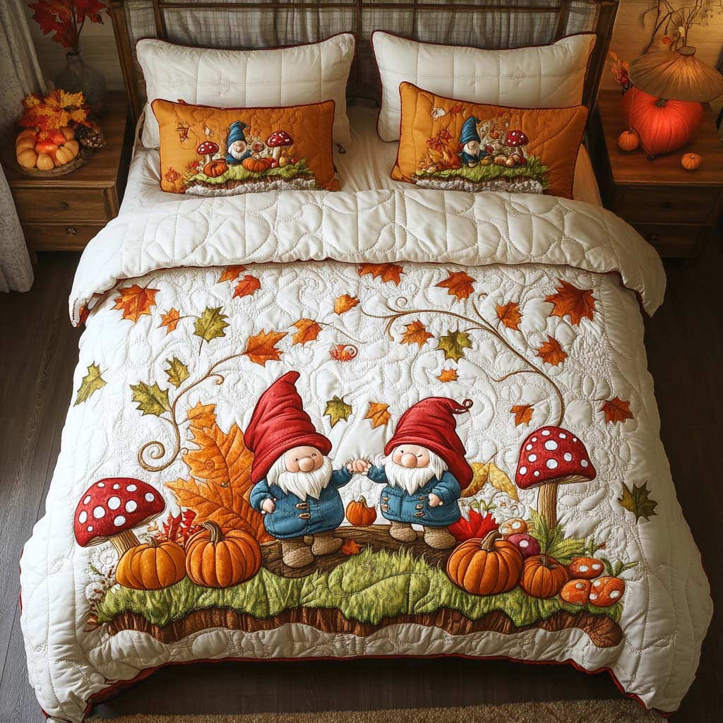 Rustic Gnome Whispers Quilted Bedding Set Best Sheets Ever Cute Gnome Gifts