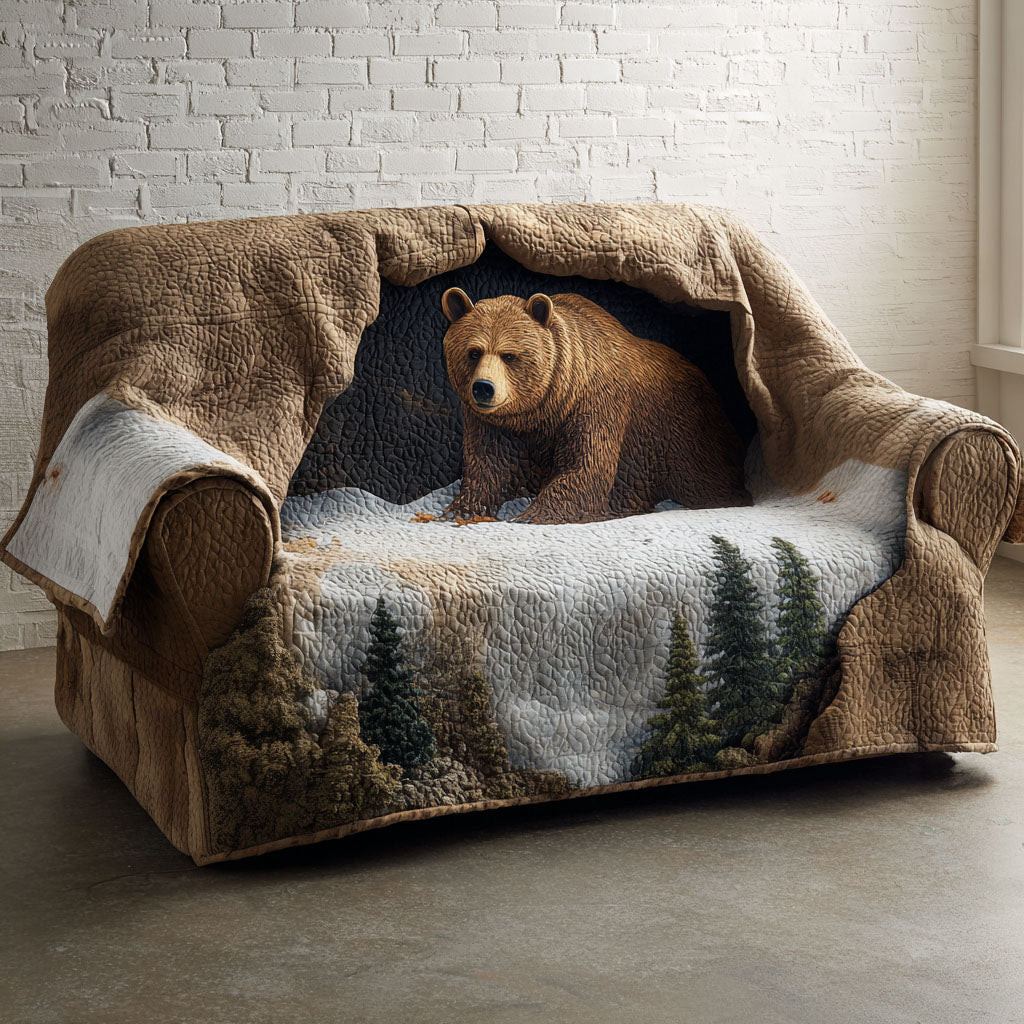 Rustic Grizzly Haven Quilted Sofa Cover Couch Covers Sofa Cover Best Bear Gift Ideas