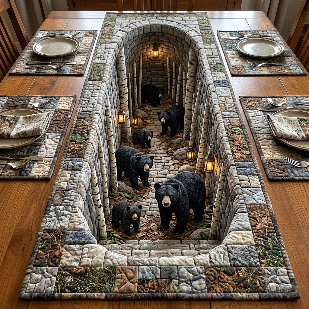 Rustic Guardian Quilted Table Runner Dining Table Ideas Bear Gifts For Mom Mother's Day