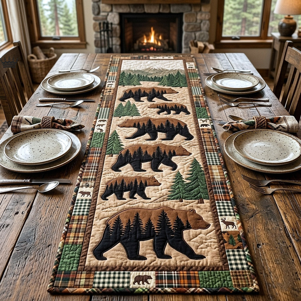 Rustic Guardian Quilted Table Runner Dinner Table Decor Ideas Cute Bear Gifts For Him Her