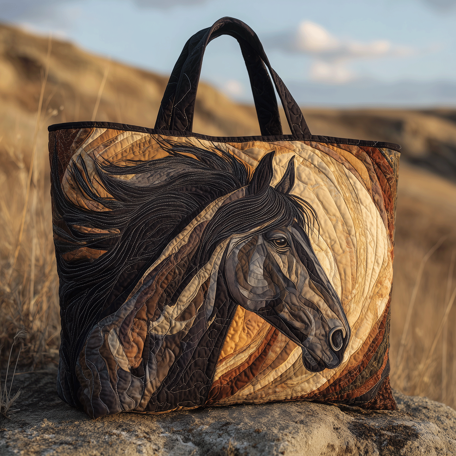 Rustic Horse Quilted Tote Bag Best Tote Bags For Women Last Minute Mother's Day Gifts