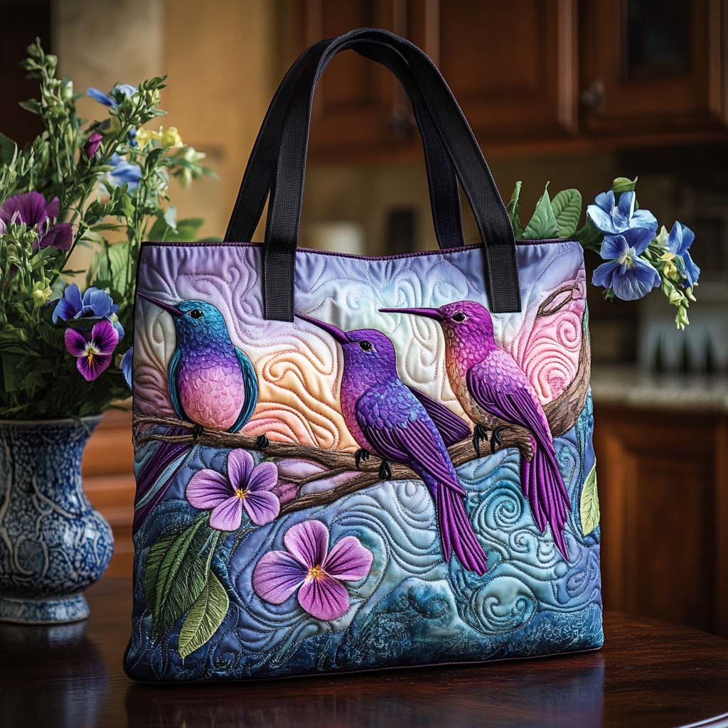 Rustic Hummer Bloom Quilted Tote Bag Best Totes For Women Special Mother's Day Gifts