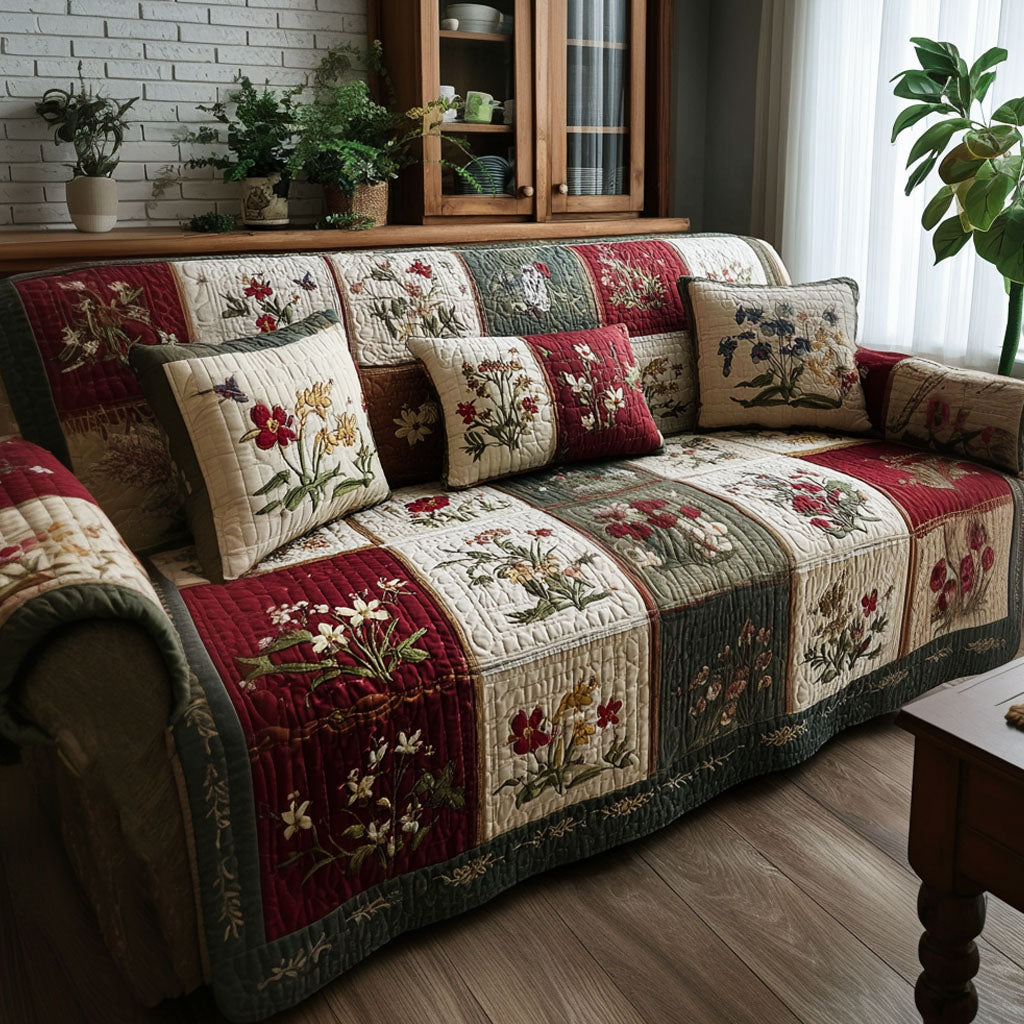 Rustic Meadow Grace Quilted Sofa Cover Indoor Decor Cute Easter Gift Items