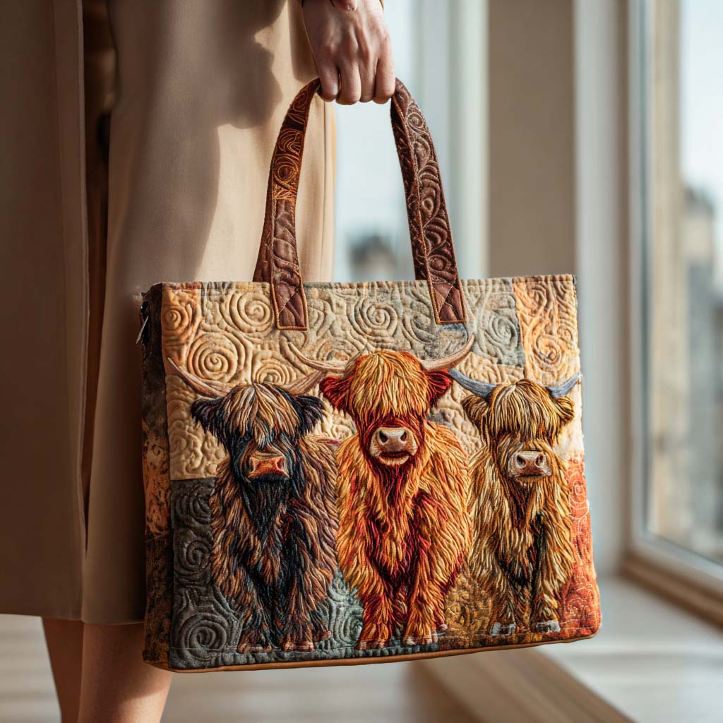 Rustic Moo Quilted Tote Bag The Perfect Everyday Tote Bag Perfect Mothers Day Gift