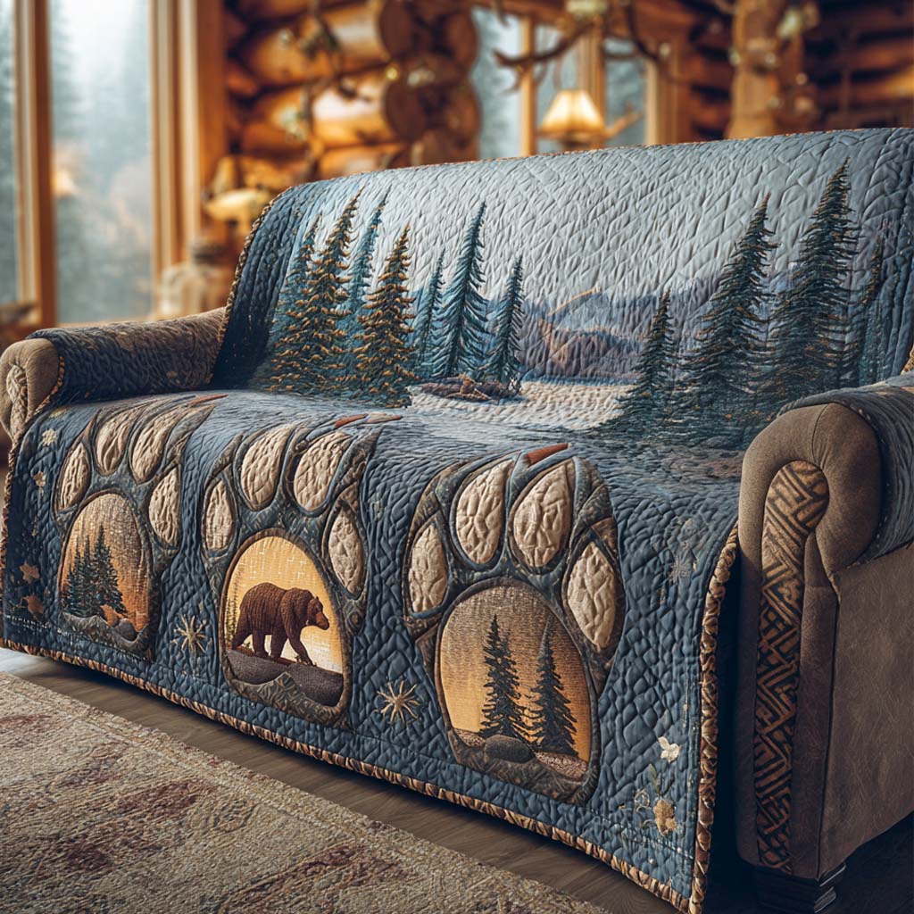 Rustic Path Quilted Sofa Cover Seat Covers For Couches Cute Bear Gift Ideas
