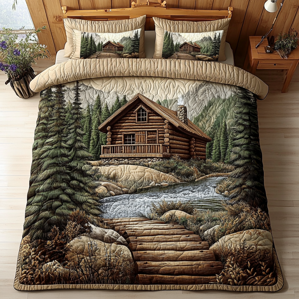 Rustic Retreat Quilted Bedding Set Cute Bedsheets Family Presents