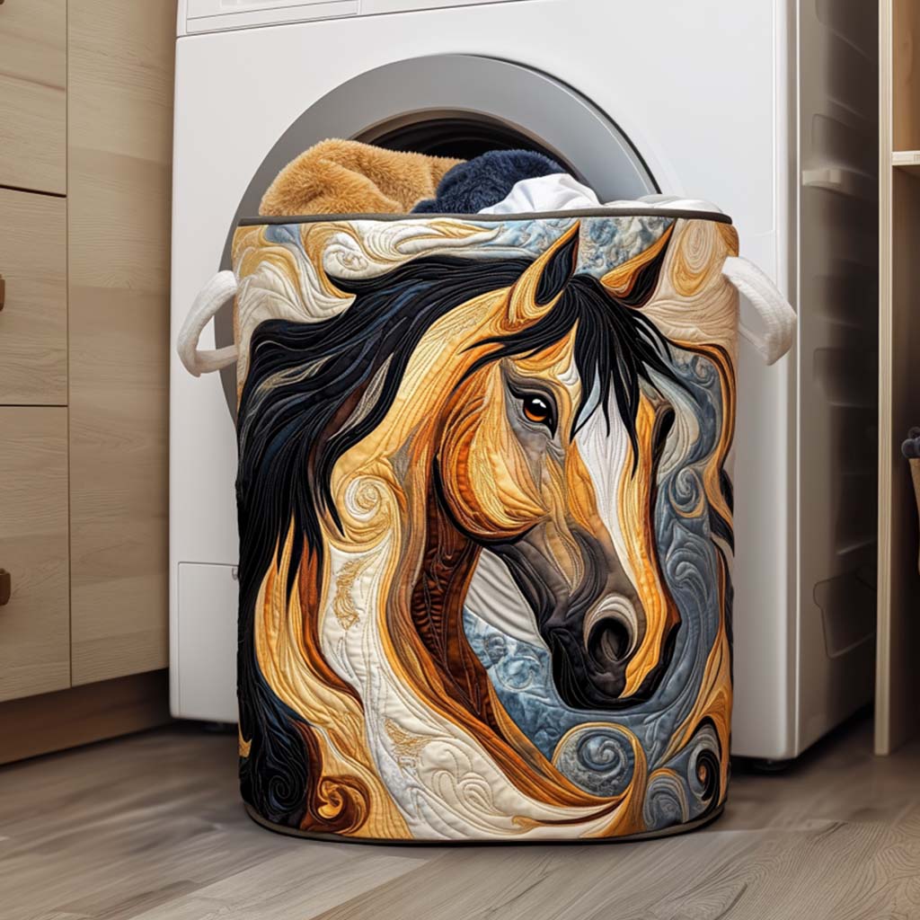 Rustic Ride Quilted Laundry Basket Dirty Clothes Basket Horse Themed Presents