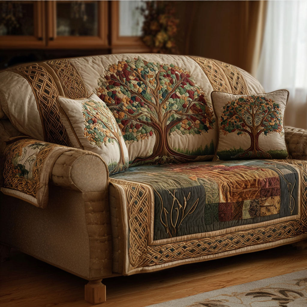 Sacred Branches Quilted Sofa Cover Sofa Chair Covers Tree Of Life Gifts For Him