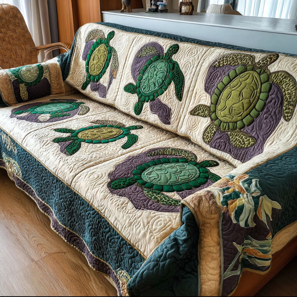 Sacred Drift Quilted Sofa Cover Couch Covers For Couches Turtle Gifts For Mom