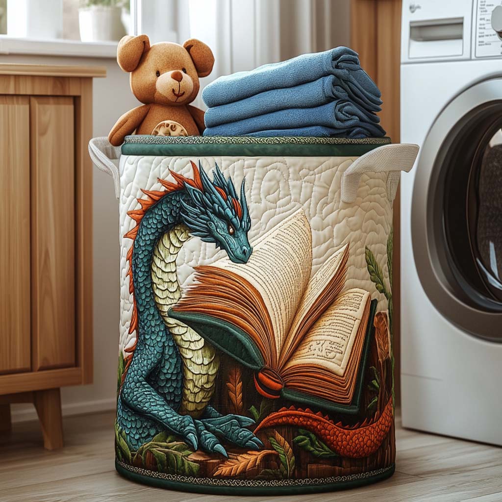 Sacred Flame Quilted Laundry Basket Foldable Laundry Basket Awesome Dragon Lover Gift Ideas