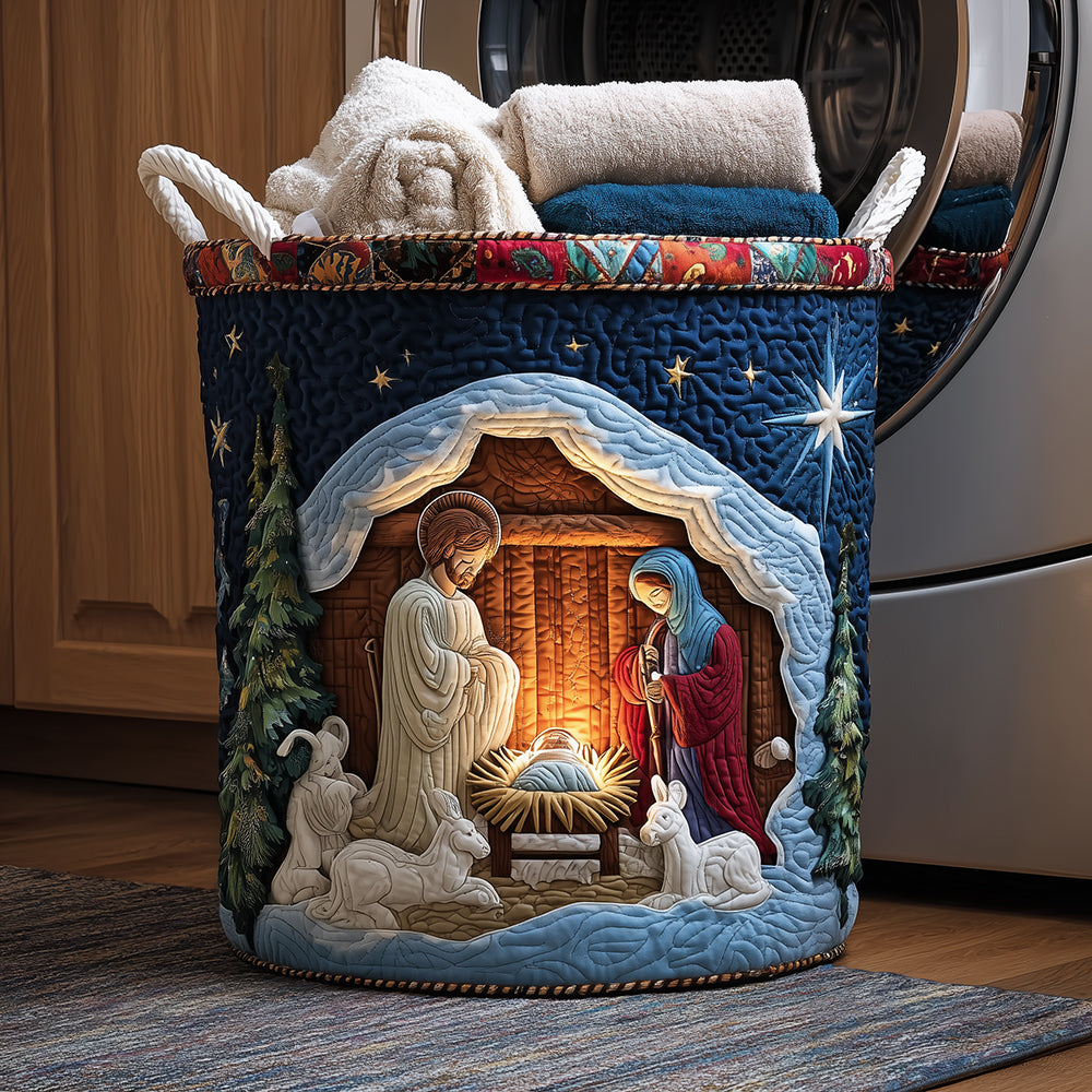 Sacred Night Quilted Laundry Basket Coolest Laundry Baskets Christmas Gift From Grandma