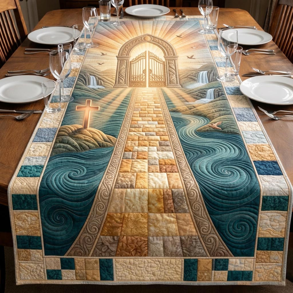 Sacred Pesach Quilted Table Runner Seder Dinner Table Setup Kosher For Passover Gifts